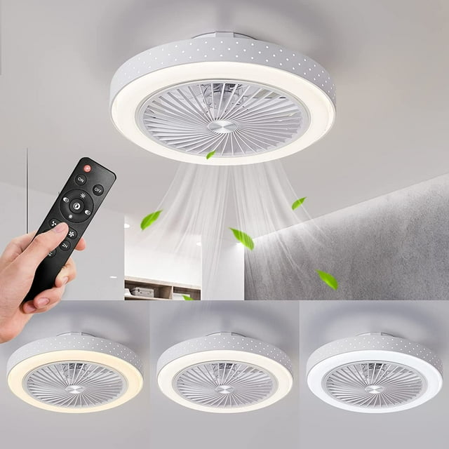 LATATA Ceiling Fan with Light,Low Profile Ceiling Fans with Light and
