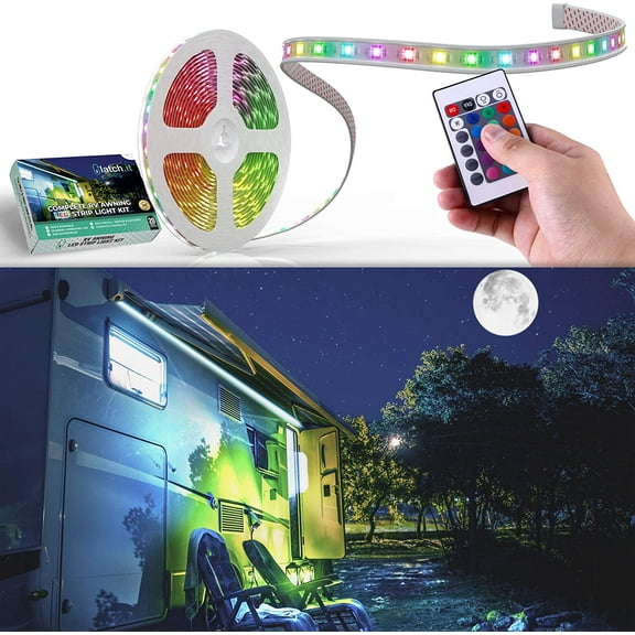 LATCH.IT 20' LED Outdoor Lights for RV Awning | DIY Kit | Multicolor