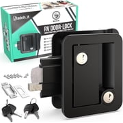 LATCH.IT Black RV Door Lock Replacement | All Metal RV Door Handle Fits 2.75"x3.75" Holes | Camper Door Lock | RV Latch | Camper Lock Replacement | RV Door Latch for Trailers, Fifth Wheels & More