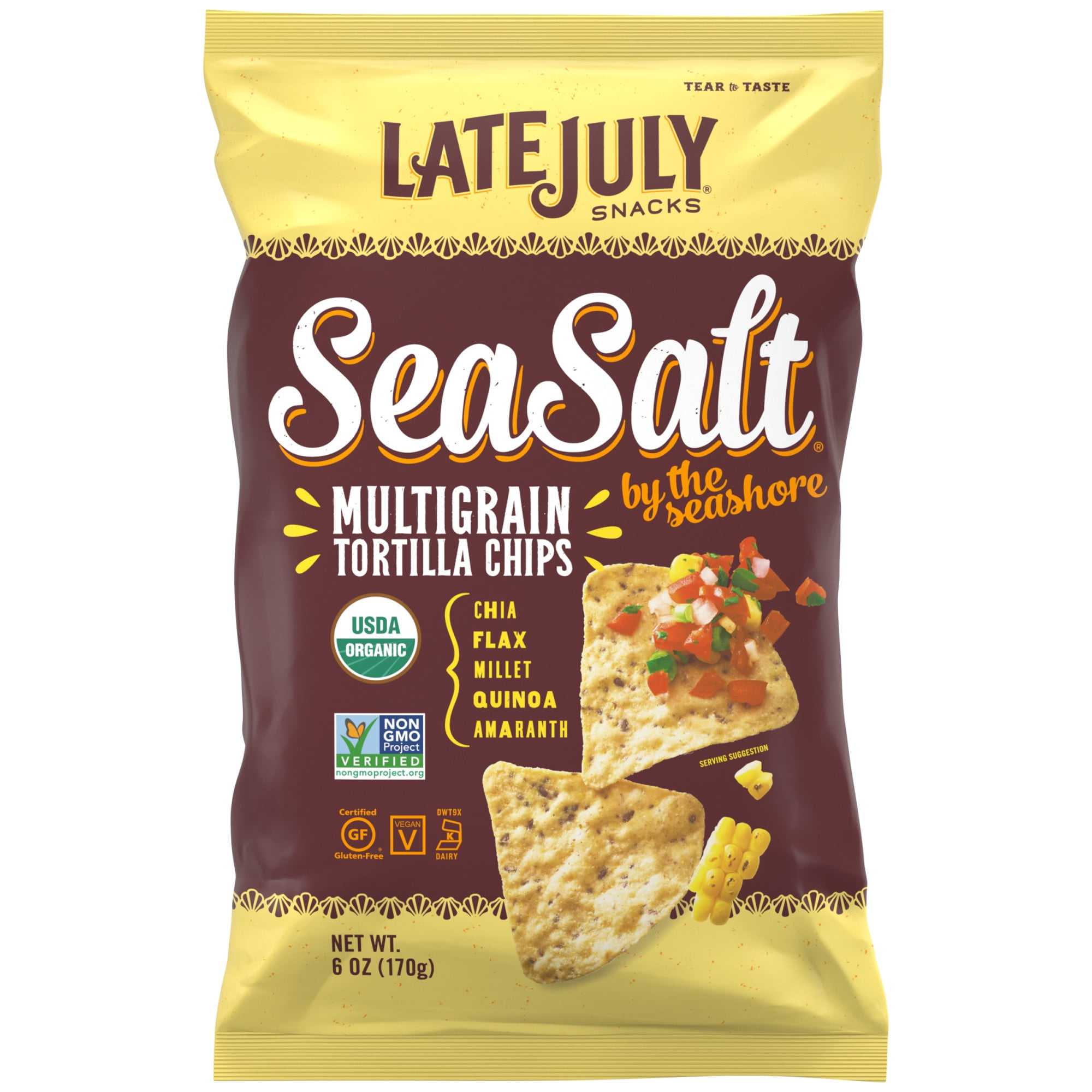 LATE July Snacks Multigrain Sea Salt By The Seashore Tortilla Chips