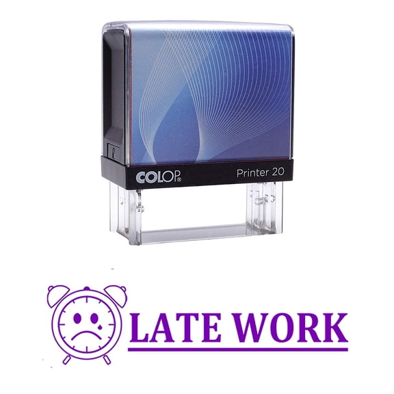 LATE WORK Self Inking Rubber Stamp Custom Colop Office Stationary P20 Mini Stamper