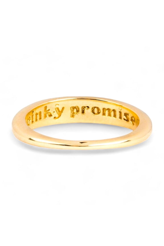 Minimalist Pinky Promise Ring / Perfect for Couples / Special Gift for women / Symbolic and Elegant Design / Yellow Gold Plated Silver
