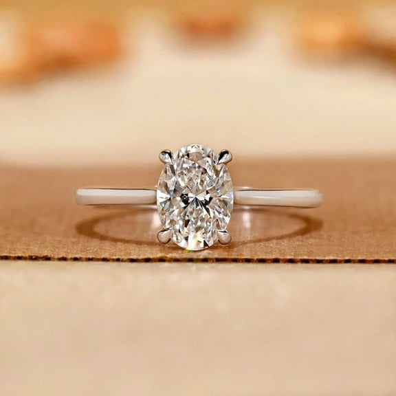 LATELIERDBIJOUX S925 Sterling Silver Moissanite Ring, Single Gemstone Ring, Minimalist Statement Ring