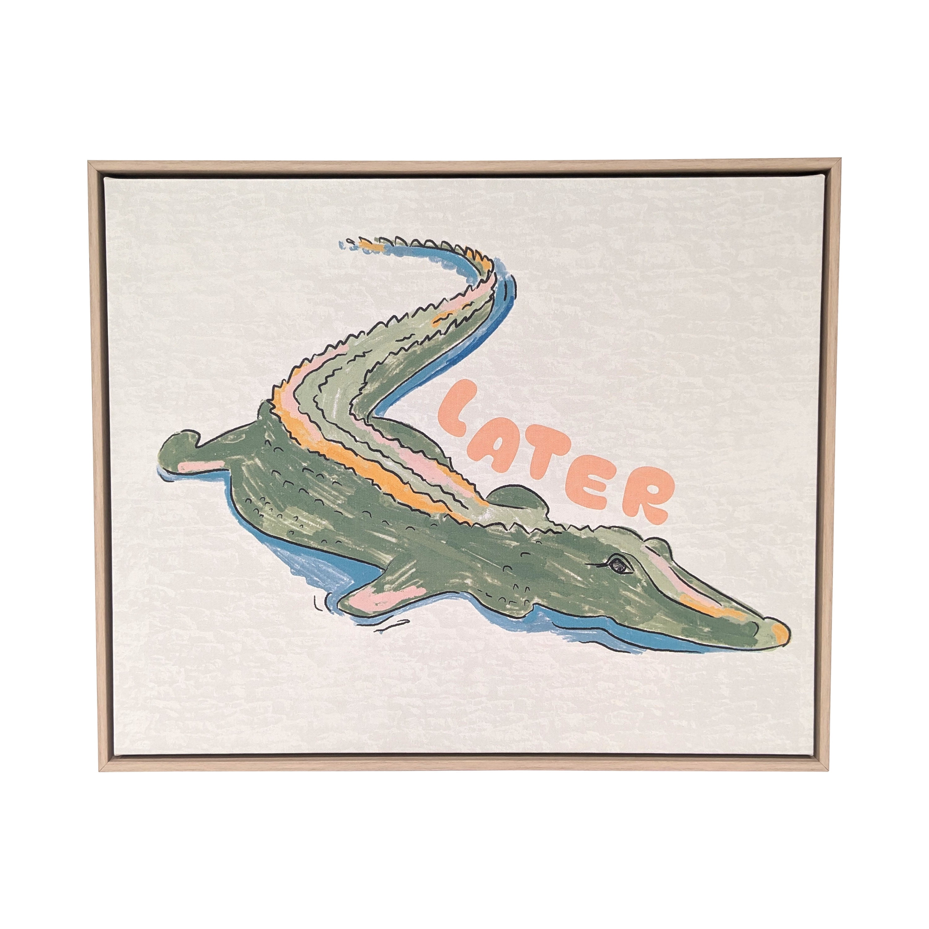 House of Happy 16x20 "Later Gator" Kids Printed Wall Art on Canvas