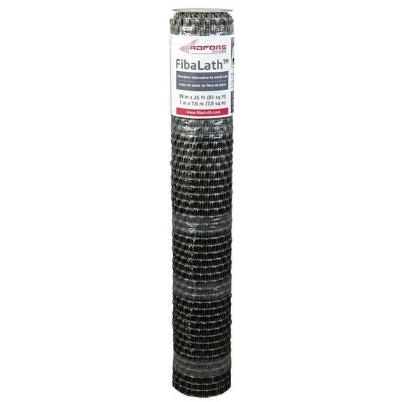 Adfors FibaLath FLX7207-A Stucco Netting, 25 ft L, 39 in W, 0.22 in Thick, Fiberglass, Gray