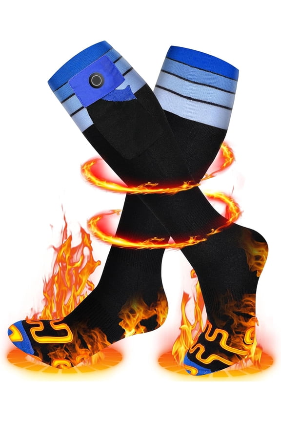 Heated Socks for Men Women, 7.4V 22.2WH Rechargeable Battery Electric Heated Socks, Up to 10H Heating & Full Sole Heating & 3-Level HeatingTemperature for Outdoor Work Fishing Skiing Camping