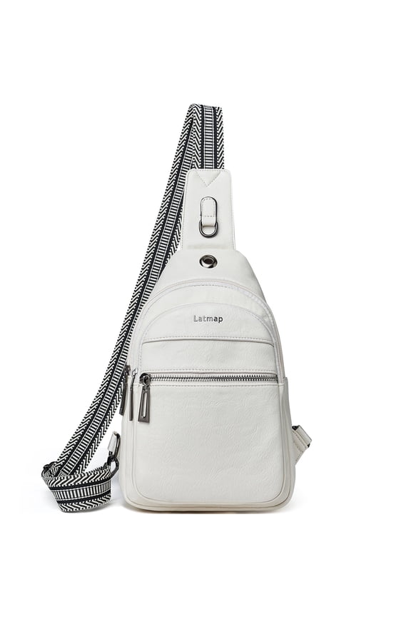 7L Sling Bag for Women, Faux Leather Crossbody Fanny Pack - Lightweight Chest Bag for Travel, Hiking & Shopping