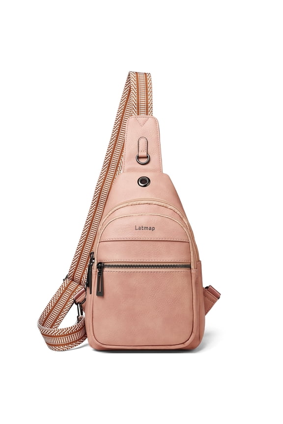 7L Sling Bag for Women, Faux Leather Crossbody Fanny Pack - Lightweight Chest Bag for Travel, Hiking & Shopping