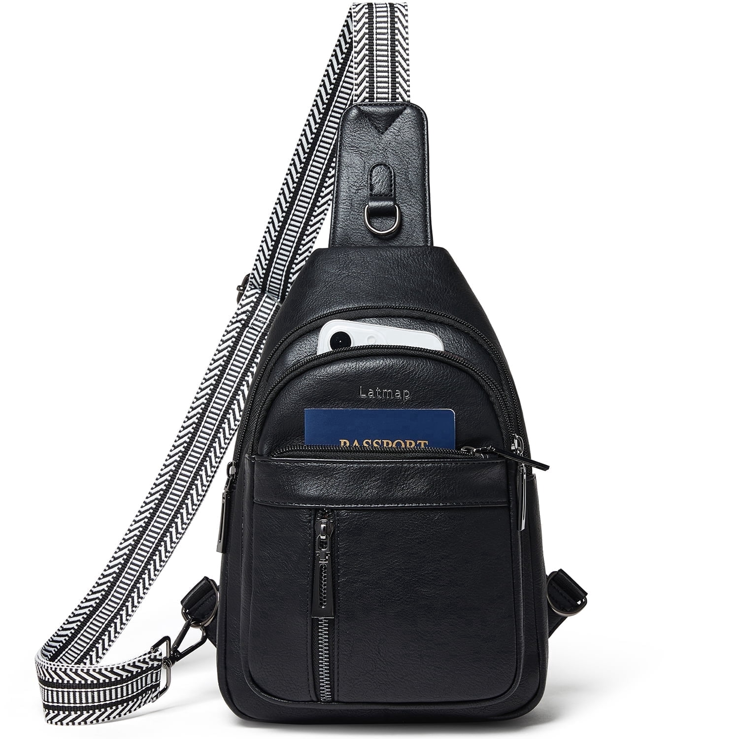 LATMAP Crossbody Sling Bag for Women, Adjustable Straps,  Suitable for travel and as a gift,  Black