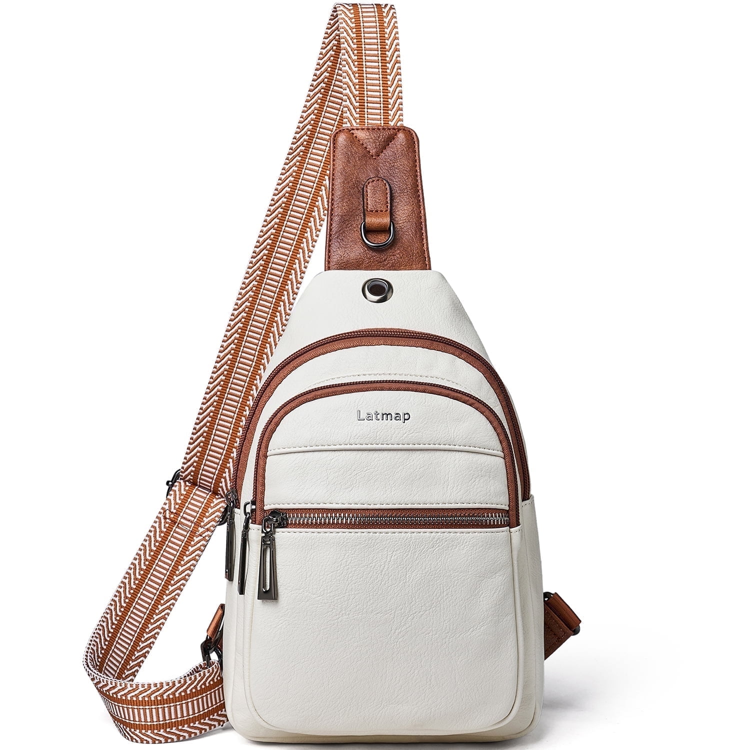 LATMAP Crossbody Sling Bag for Women&Men, Adjustable Straps,  Suitable for travel and as a gift, Beige