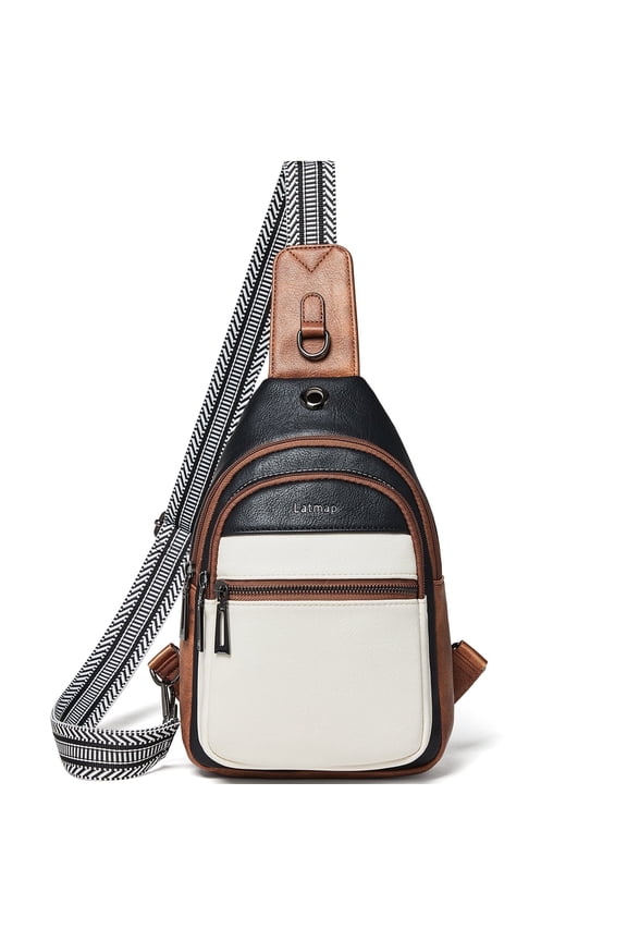 7L Sling Bag for Women, Faux Leather Crossbody Fanny Pack - Lightweight Chest Bag for Travel, Hiking & Shopping