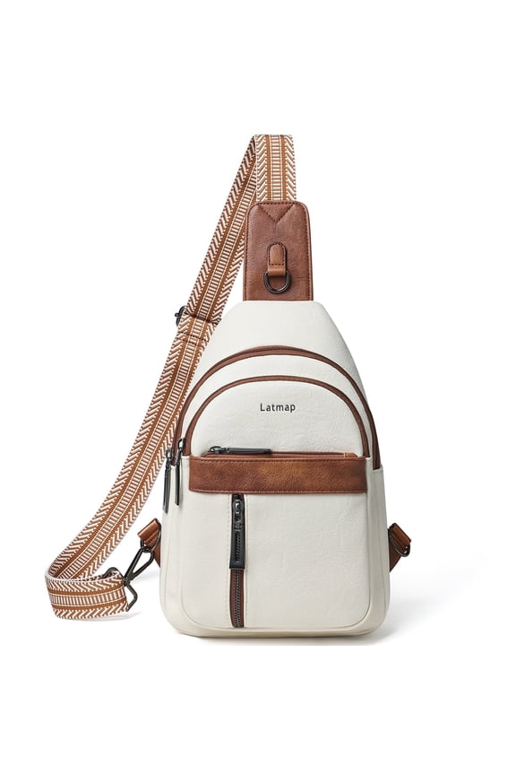 7L PU Leather Sling Bag, Crossbody Fanny Pack for Travel & Daily Use, Hands-Free Unisex Chest Backpack