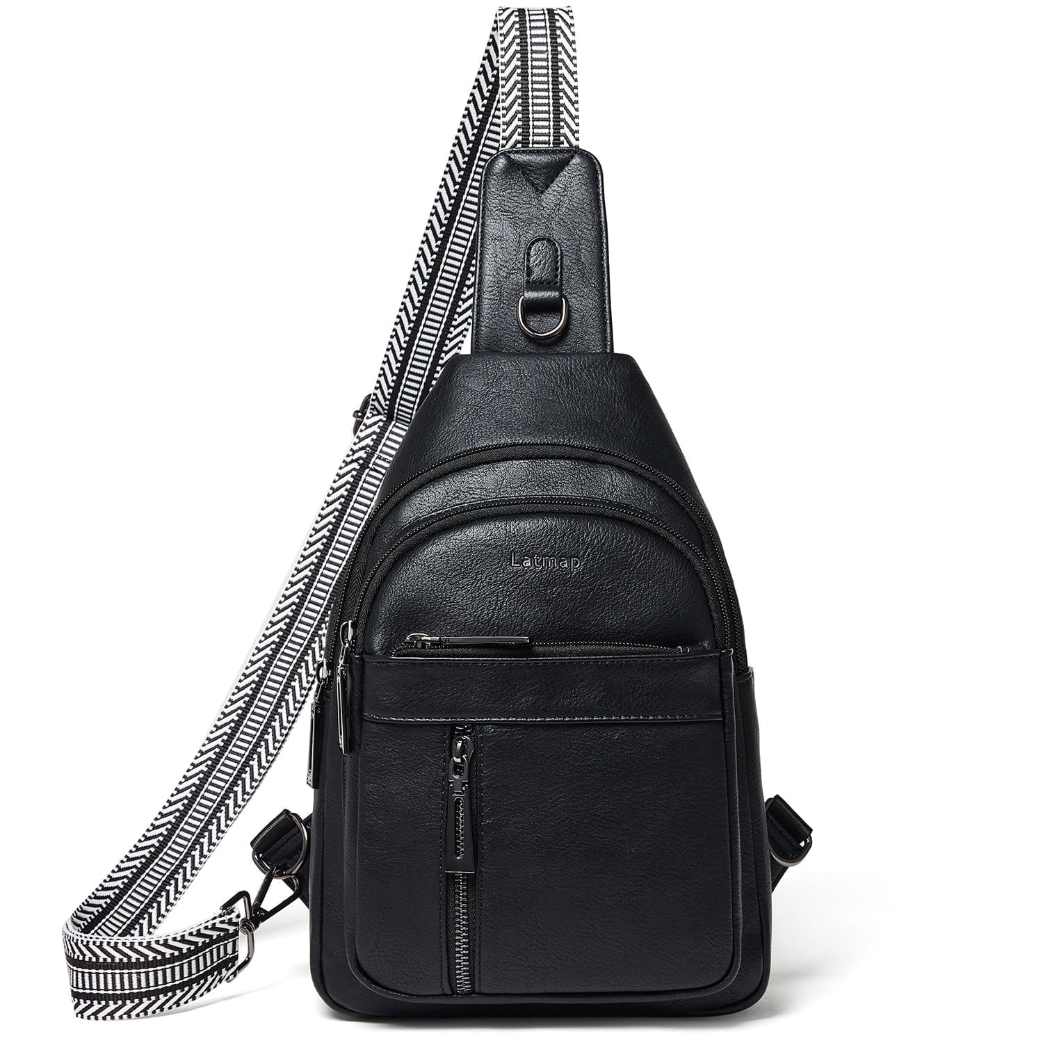 7L PU Leather Sling Bag, Crossbody Fanny Pack for Travel & Daily Use, Hands-Free Unisex Chest Backpack