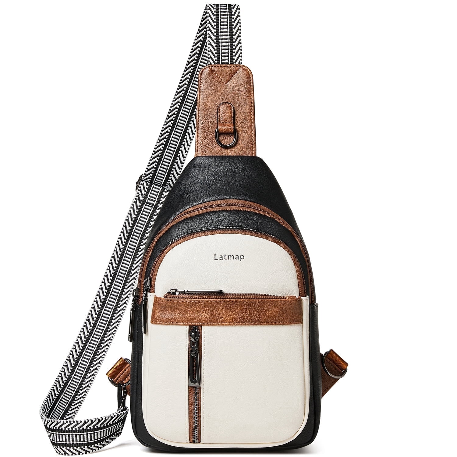 7L PU Leather Sling Bag, Crossbody Fanny Pack for Travel & Daily Use, Hands-Free Unisex Chest Backpack