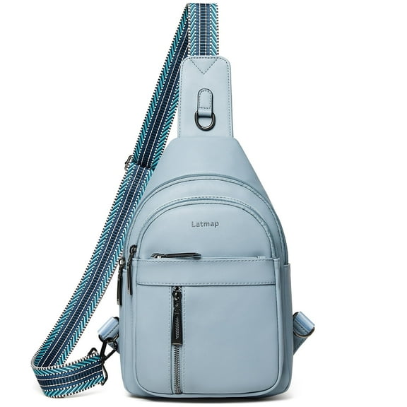 7L PU Leather Sling Bag, Crossbody Fanny Pack for Travel & Daily Use, Hands-Free Unisex Chest Backpack