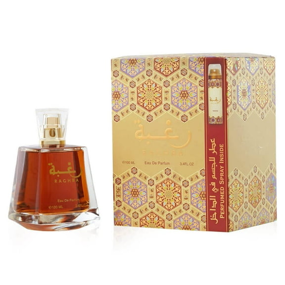 Lattafa Raghba , 2 Pc Gift Set 3.4oz EDP Spray, 1.7oz Perfumed Spray