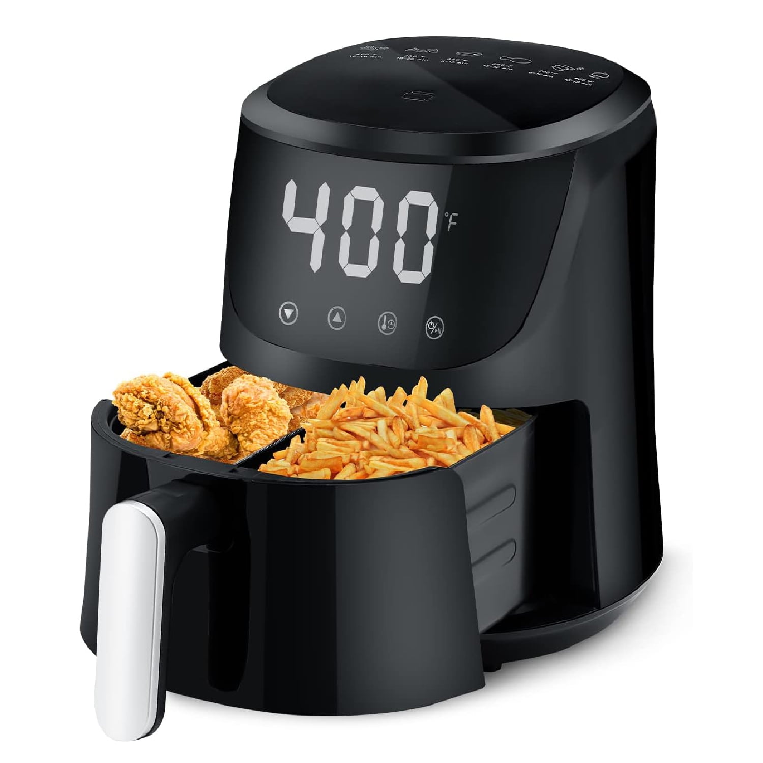  CHEFMAN Small Air Fryer Healthy Cooking, 3.7 Qt, Nonstick, User  Friendly and Digital Touch Screen, w/ 60 Minute Timer & Auto Shutoff,  Dishwasher Safe Basket, BPA-Free, Glossy White : Home 