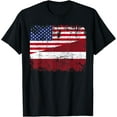 thumbnail image 1 of LATVIAN ROOTS | Half American Flag | USA LATVIA FLAG T-Shirt, 1 of 4