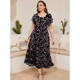 thumbnail image 1 of VEPKUL Summer Casual Bohemian Dresses for Women 2025 Short Sleeve Long Maxi Dress with Pockets Flower79_4X, 1 of 7