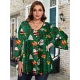 thumbnail image 1 of LATWIIV Tunic Tops for Women 3/4 Sleeve Plus Size Women's Tunics Loose Fit Floral Swing Flare Ladies Blouse for Leggings Flower45 4X, 1 of 7