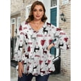 thumbnail image 1 of LATWIIV Tunic Tops for Women 3/4 Sleeve Plus Size Women's Tunics Loose Fit Floral Swing Flare Ladies Blouse for Leggings Flower63 1X, 1 of 7