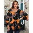 thumbnail image 1 of LATWIIV Tunic Tops for Women 3/4 Sleeve Plus Size Women's Tunics Loose Fit Floral Swing Flare Ladies Blouse for Leggings Flower91 1X, 1 of 7