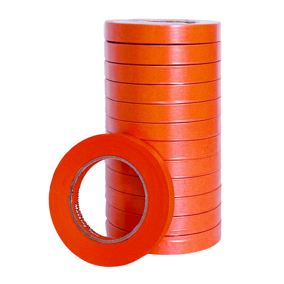 Automotive Masking Tape LAUCO Orange 3 4 in x 60 Yd Painters Tape 12 Rolls, Moisture, UV, and Heat Resistant, Multi-Purpose Masking Tape, No Residue (19540-12)