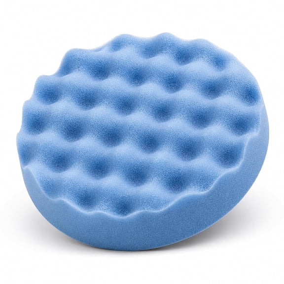 LAUCO 8-Inch/ 203.2mm Blue Waffle Light Cut Grip Foam Polishing Buff Pad Hook & Loop