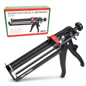 LAUCO Epoxy Gun Dual Cartridge 200 ml, Dual Cartridge Epoxy Gun, Manual Dual Cartridge Epoxy Gun for Panel Bonding Adhesive Applicator, Fillers, Structural Epoxy, Plastic Repair Adhesives (Black)