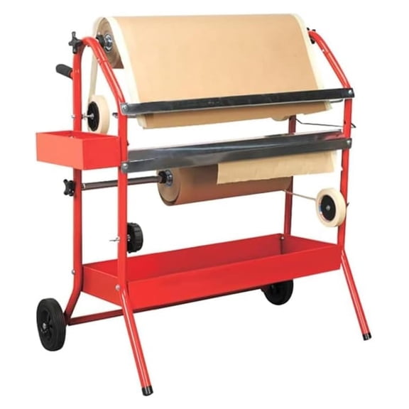LAUCO Mobile 18" Multi-Roll Masking Paper Machine with Storage Trays, Masking Paper Machine, Automotive Masking Machine, Auto Body Masking Machine, Machine Shop Supply (1678)