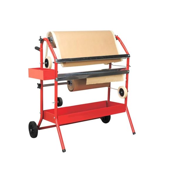 LAUCO Mobile 18" Multi-Roll Masking Paper Machine with Storage Trays, Masking Paper Machine, Automotive Masking Machine, Auto Body Masking Machine, Machine Shop Supply 01678