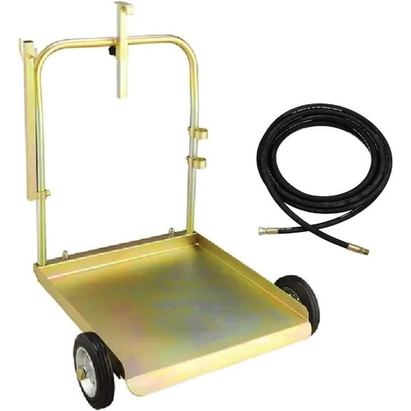 Oil Drum Cart LAUCO Mobile 55 Gallon Trolley with 13 ft Hose 47530