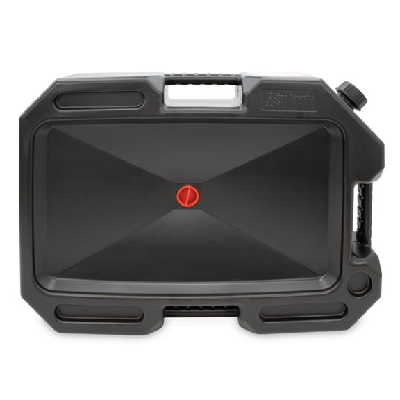 LAUCO Plastic Oil Drain Pan 12 Liter Spill-Proof Container with Cap and Handle Heavy-Duty Oil Change Catch Pan for Garage & Automotive Use (23.2" x 16.34" x 5.16")