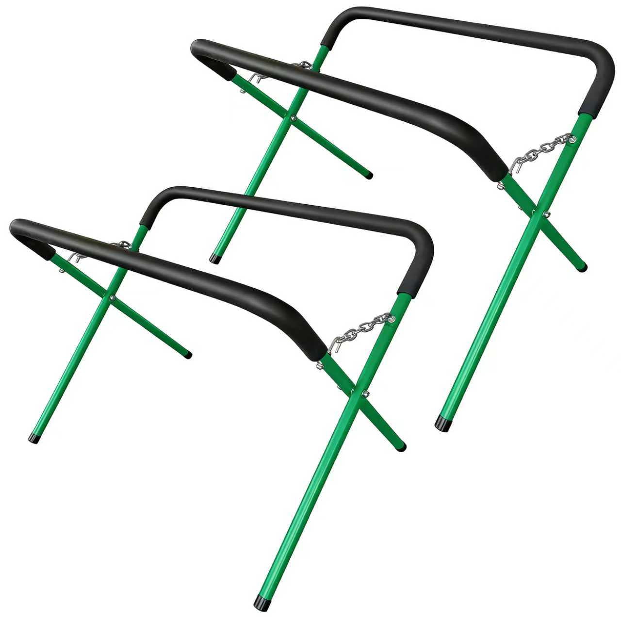 LAUCO Portable Workbench Folding Stand, 500 Pound Capacity Foldable Portable Work Stand , Heavy-Duty Bumper Stand for Garage and Shop (2 Green)