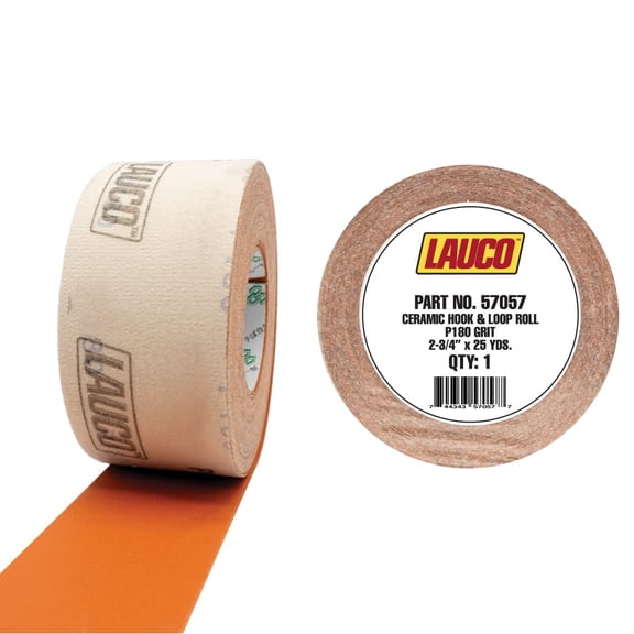 LAUCO Premium 180 Grit Ceramic Grain Hook & Loop Sanding Roll Each 2.75" x 25 Yard - Hook & Loop Continuous Longboard Sandpaper for Automotive and Woodworking