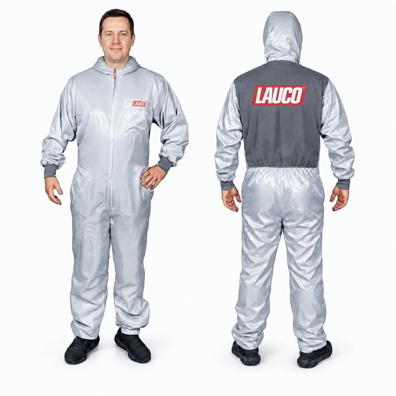 LAUCO Reusable Paint Spray Coverall with Hood, Anti-Static Silicone-Free Protective Suit, 98% Polyester 2% Carbon Fiber (S)