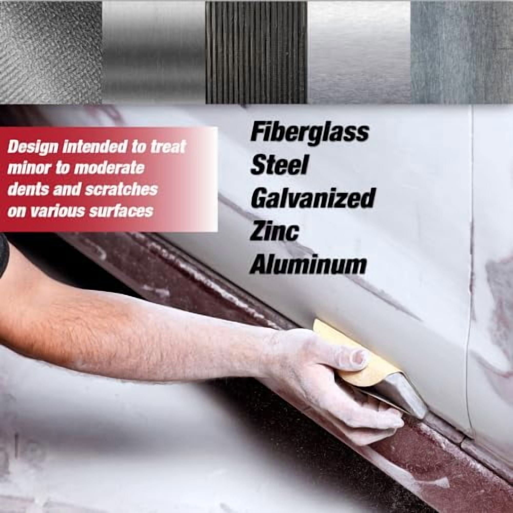 LAUCO Super Lite Premium Lightweight Body Filler Super Smooth Formula forr Fast \u0026 Easy Automotive Repairs, Adheres to Fiberglass, Steel, Galvanized, Zinc \u0026 Aluminum, 3 Liters + Hardener