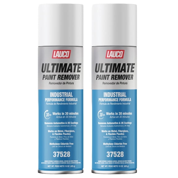 LAUCO Ultimate Paint Remover Spray (Pack of 2) Industrial Strength Fast Acting Paint Stripper Removes Automotive Coatings 2K Finishes Works on Metal Fiberglass and Chloride Free 37528