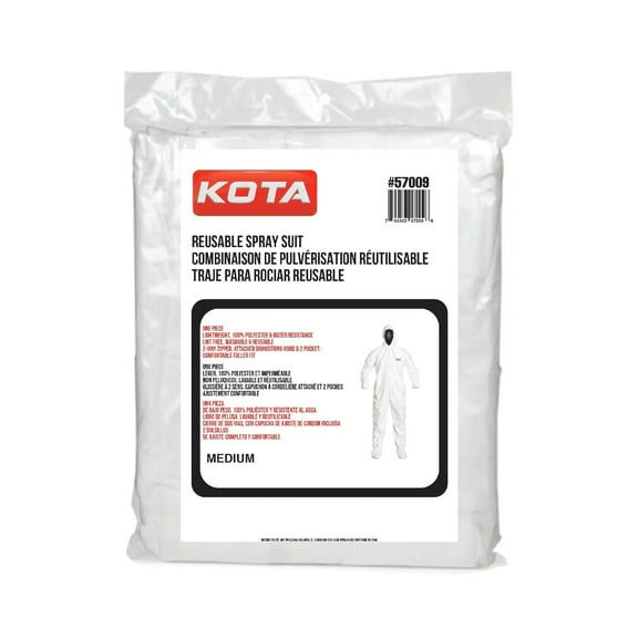 LAUCO White Polyester Paint Coverall Spray Suit Hooded Size M - Units: 1