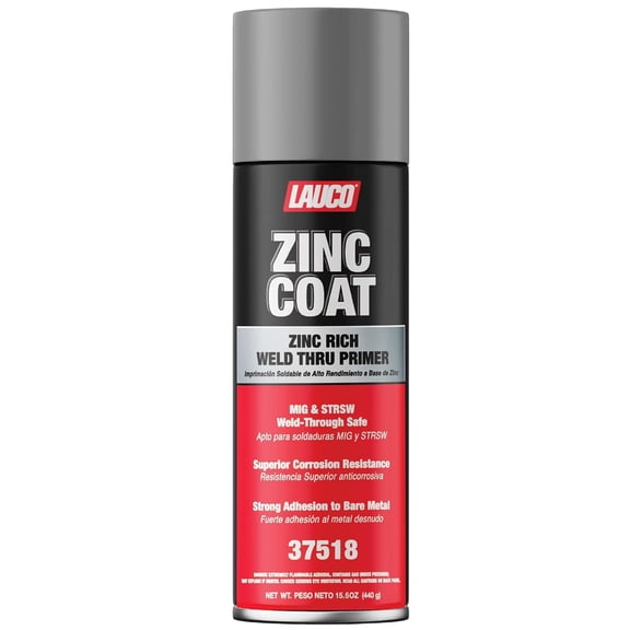 LAUCO Zinc Coat Weld-Thru Primer 15.5 oz, Pack of 6, Zinc Rich Spray for Welding, Anti-Corrosion Coating for Bare Metal, MIG & Spot Welding Safe, Fast Dry Industrial Primer 37518