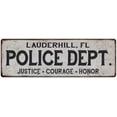 thumbnail image 1 of LAUDERHILL, FL POLICE DEPT. Home Decor Metal Sign Gift 8x24 108240012476, 1 of 1