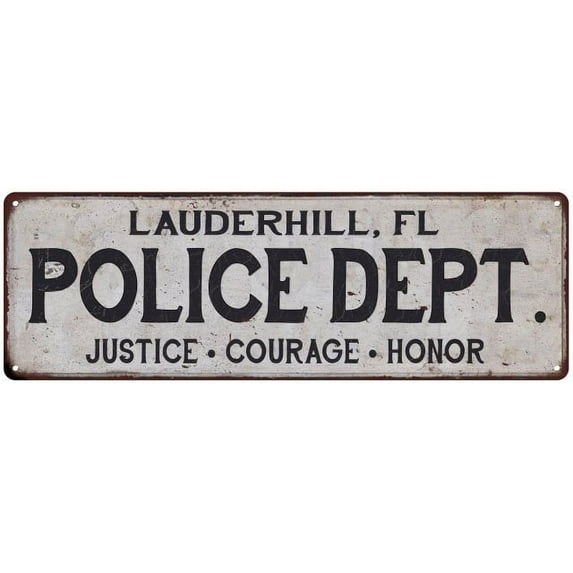 LAUDERHILL, FL POLICE DEPT. Home Decor Metal Sign Gift 8x24 108240012476