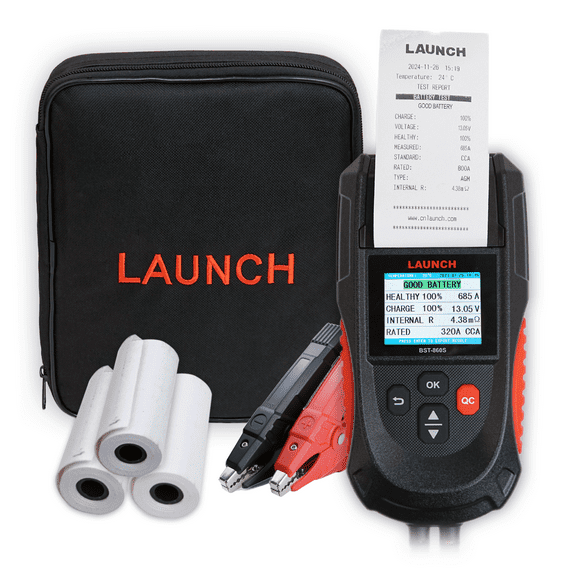 LAUNCH BST-860S Battery Tester with Printer, 12V 24V Automotive Digital Battery Analyzer, Starter Charging System and Voltage Test Tool for Car/Truck/Motorcycle/SUV/ATV/RV/Boat