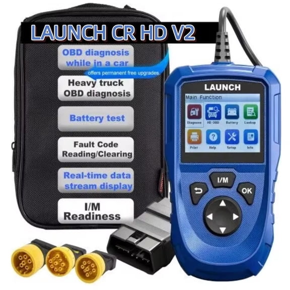LAUNCH CR HD V2 OBD2&HD OBD Car Scanner Diagnostic Tools Engine Fault Code Professional Automotive Scanners HDOBD OBD2 Scanner