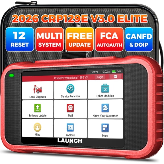 LAUNCH CRP129E V3.0 OBD2 Scanner, ABS/SRS/AT/ENG Car Diagnostic Tool, 12 Reset Services TPMS/Oil/EPB/SAS/BMS/DPF/Throttle Reset, Lifetime Update