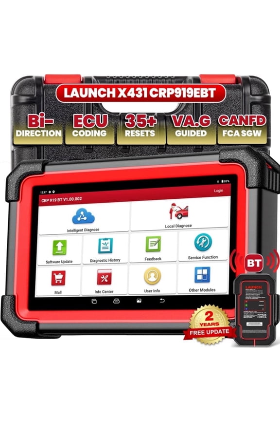 CRP 919E BT Car Bluetooth Scanner Bidirectional Diagnostic Tool , 35+ Resets, CANFD&DOIP,FCA AutoAuth,VAG Guided