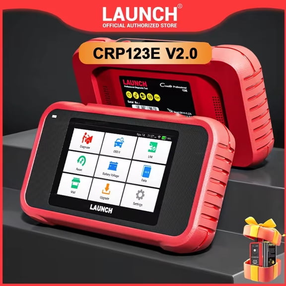 LAUNCH CRP123E V2.0 OBD2 Scanner Car Diagnostic Scan Tool Check Engine Fault Code Reader with Oil Reset, SAS Reset, Throttle Adaptation, Battery Test, Auto VIN