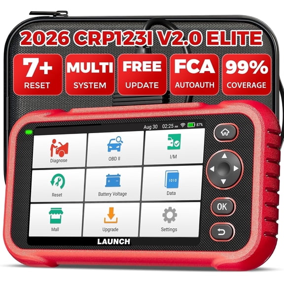 LAUNCH CRP123I V2.0 Professional OBD2 Scanner for All Cars&Brands, 2026 Lifetime Free Update Engine ABS SRS Transmission Scan Tool, Oil/Throttle/SAS/EPB/DPF/BMS Reset/ABS Bleeding Car Scanner
