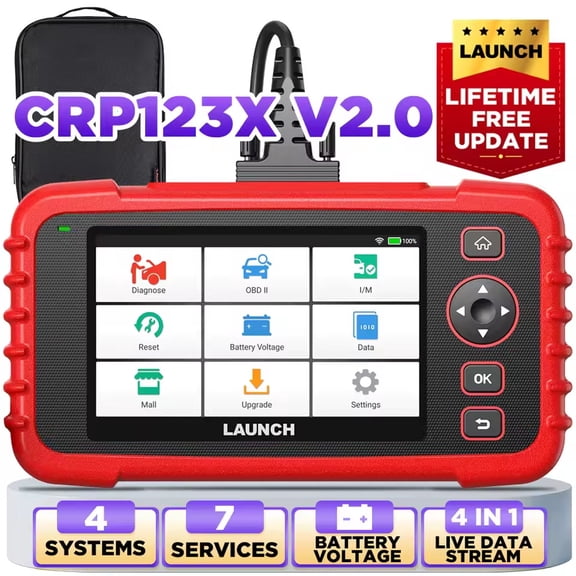 LAUNCH CRP123X V2.0 Car Diagnostic Tools OBDII Scanner OBD2 Scan Tools Four System Diagnosis Reset Services