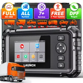 LAUNCH CRP129 HD Heavy Duty Truck Scanner, Full System Diesel Diagnostic Scan Tool with 7+ Resets, D-P-F, Speed Limit Adjust, Commercial Code Reader for Heavy Truck Pickup Tractor Semi-Trucks